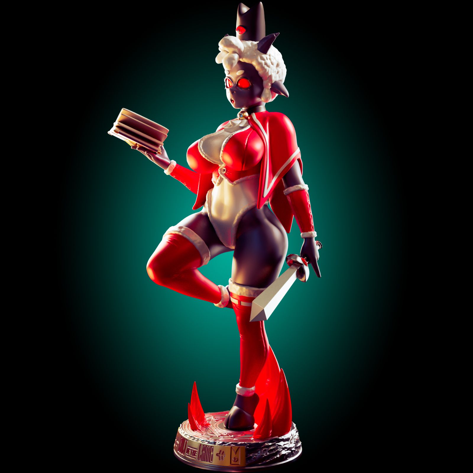 Christmas Lamb Thick Statue | Cults of the Lambs Fan Art by Officer Rhu SFW,NSFW,Futa 3d printed statue,3d printed,nsfw statue,Christmas Lamb Statue,Cults of the Lambs Statue,futa statue