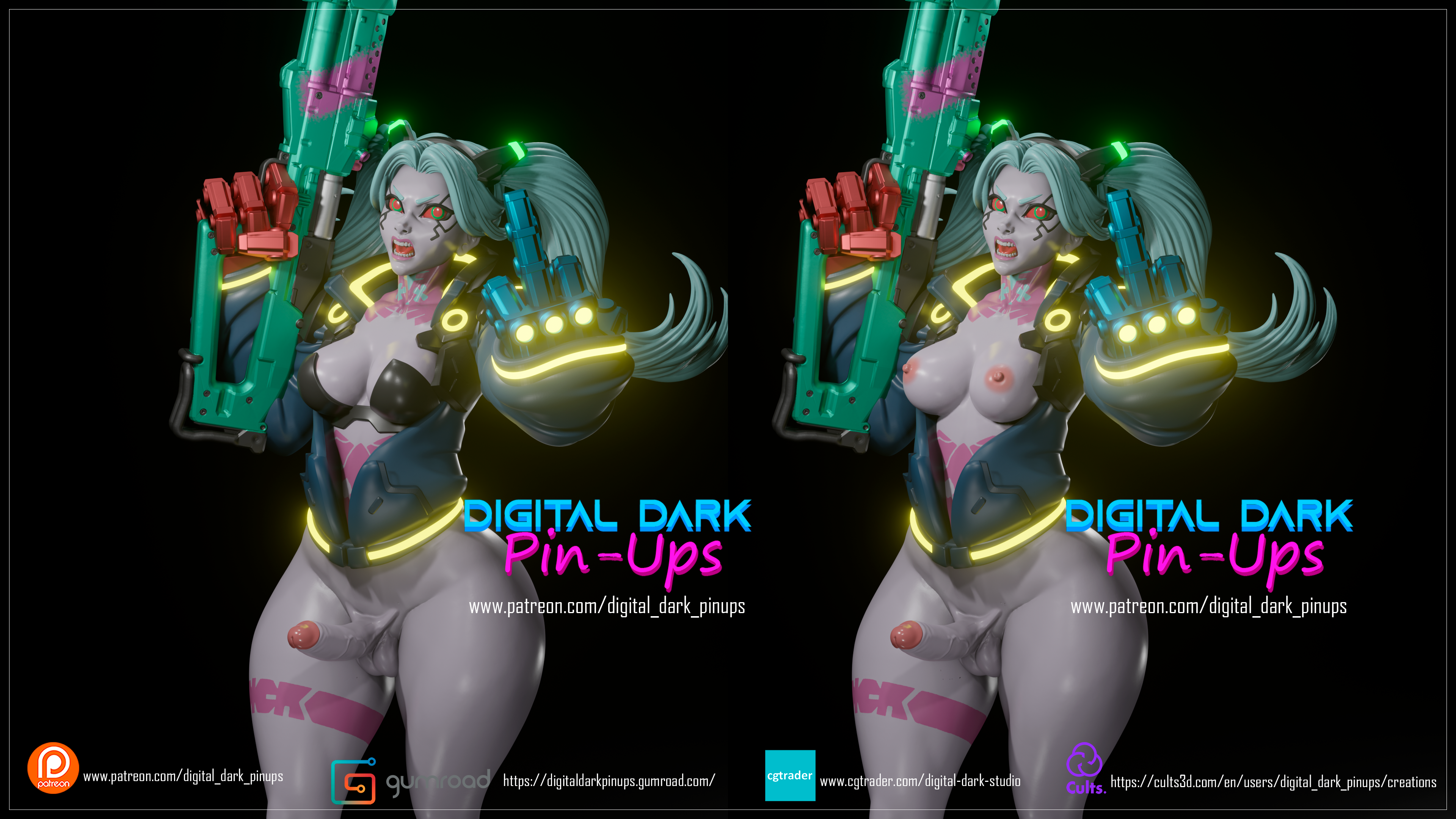 Rebecca Statue | Cyberpunk Edgerunners Fan Art by Digital Dark SFW,NSFW,Futa 3d printed statue,3d printed,nsfw statue,futa statue,Rebecca Statue,Cyberpunk Edgerunners,3d printed figure