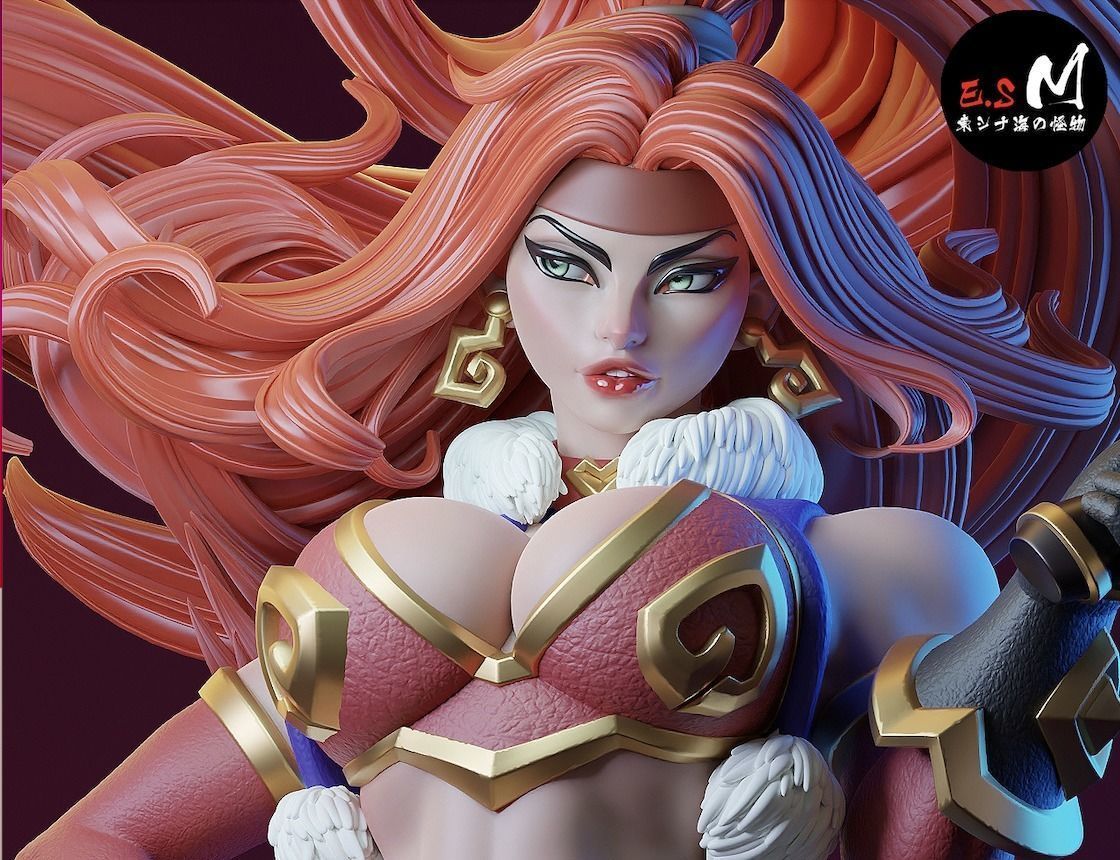 Red Monika Statue | Battle Chasers Fan Art by E.S Monster SFW,NSFW null