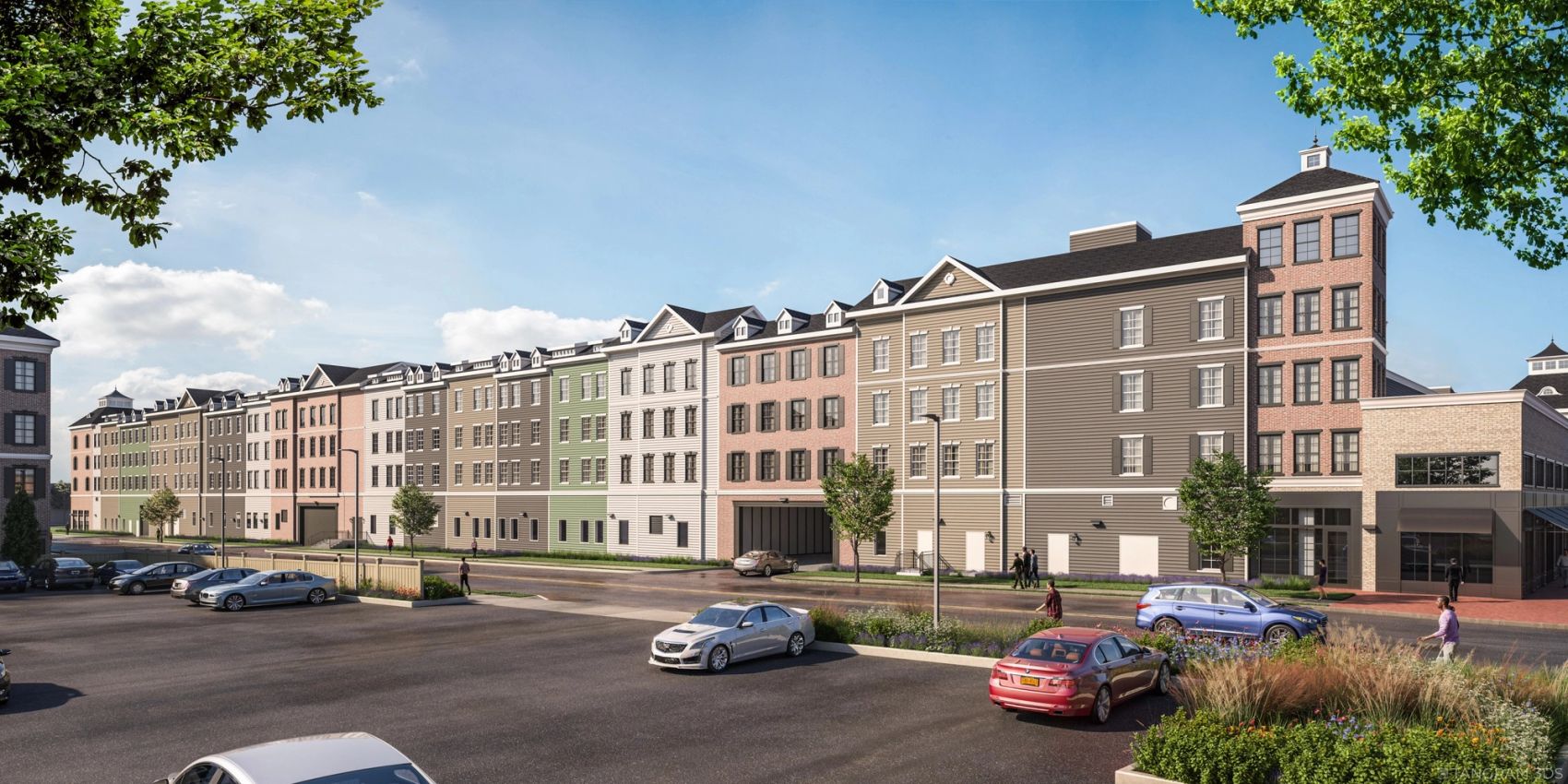 View of Heritage Westminster from East Broad Street, highlighting the property's striking architecture and inviting presence.