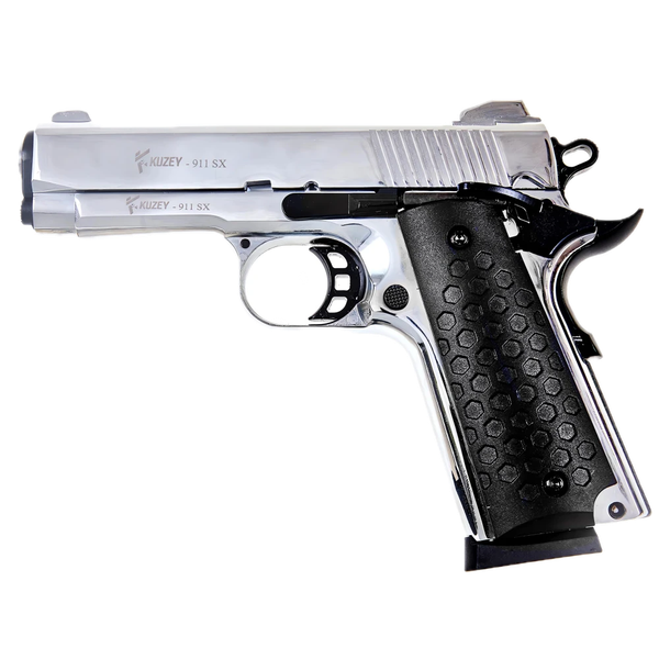 Стартовий пістолет Kuzey matte chrome, з дод. магазином (Colt 1911)