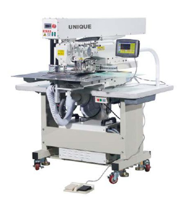 UN-PS3520F — Automatic Pocket Welting & Placket Setting Machine with Laser Cutter