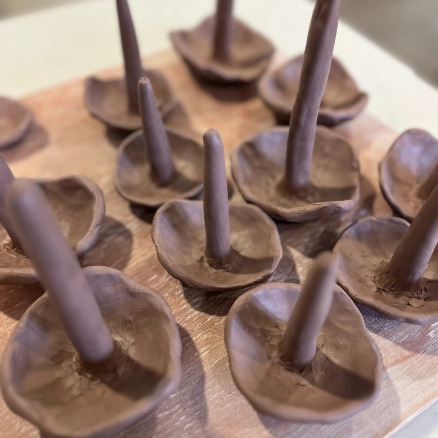 Mushrooms made out of clay 