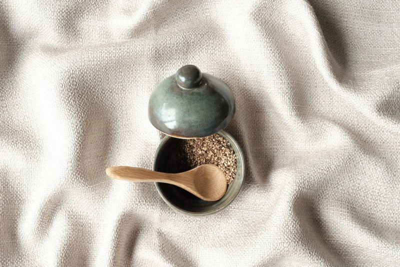 A hand-glazed blue bowl by Devine Perks, made for everyday use