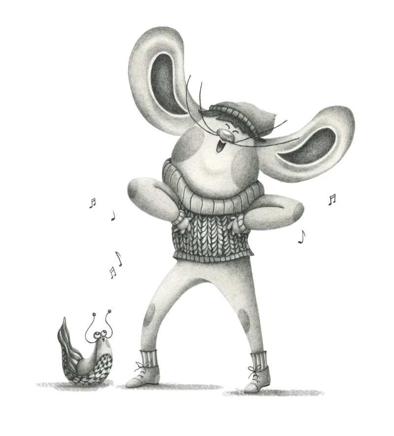 Mouse & Slug B&W Poses