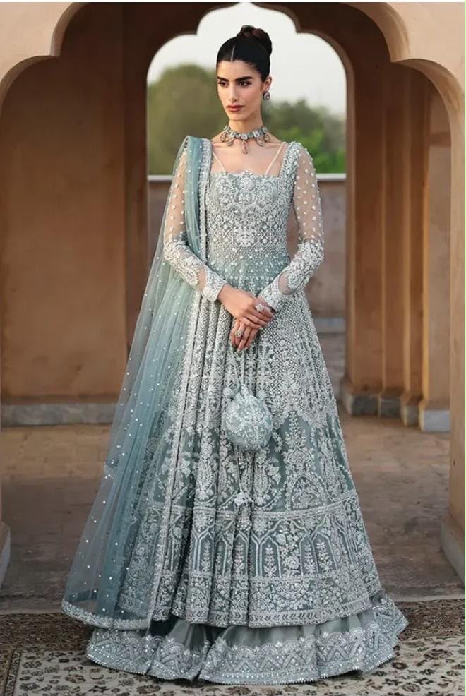Faiza saqlain hand emblished maxi