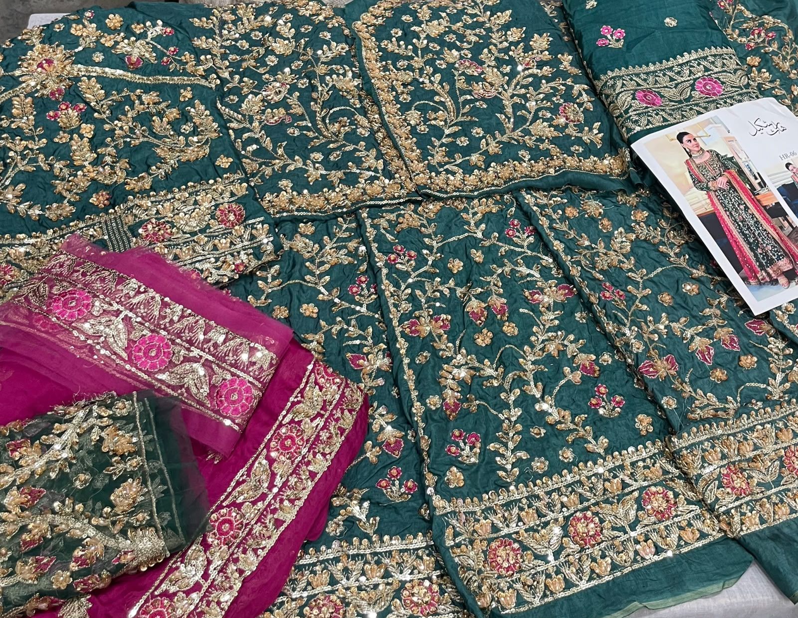 Harris Shakeel 2 piece maxi heavy hand emblished on tasal silk