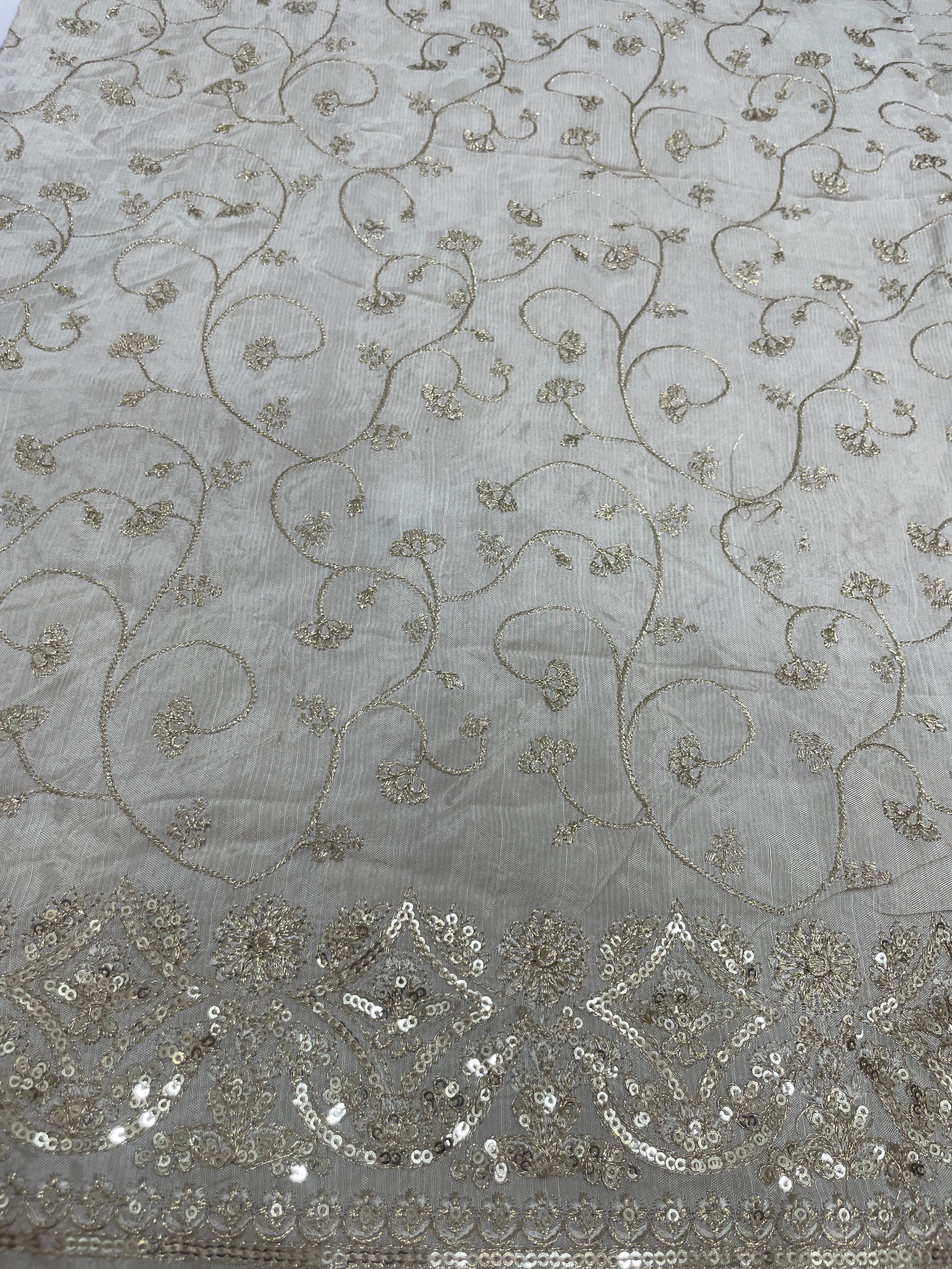 Discos 2 yard fabric with tilla work