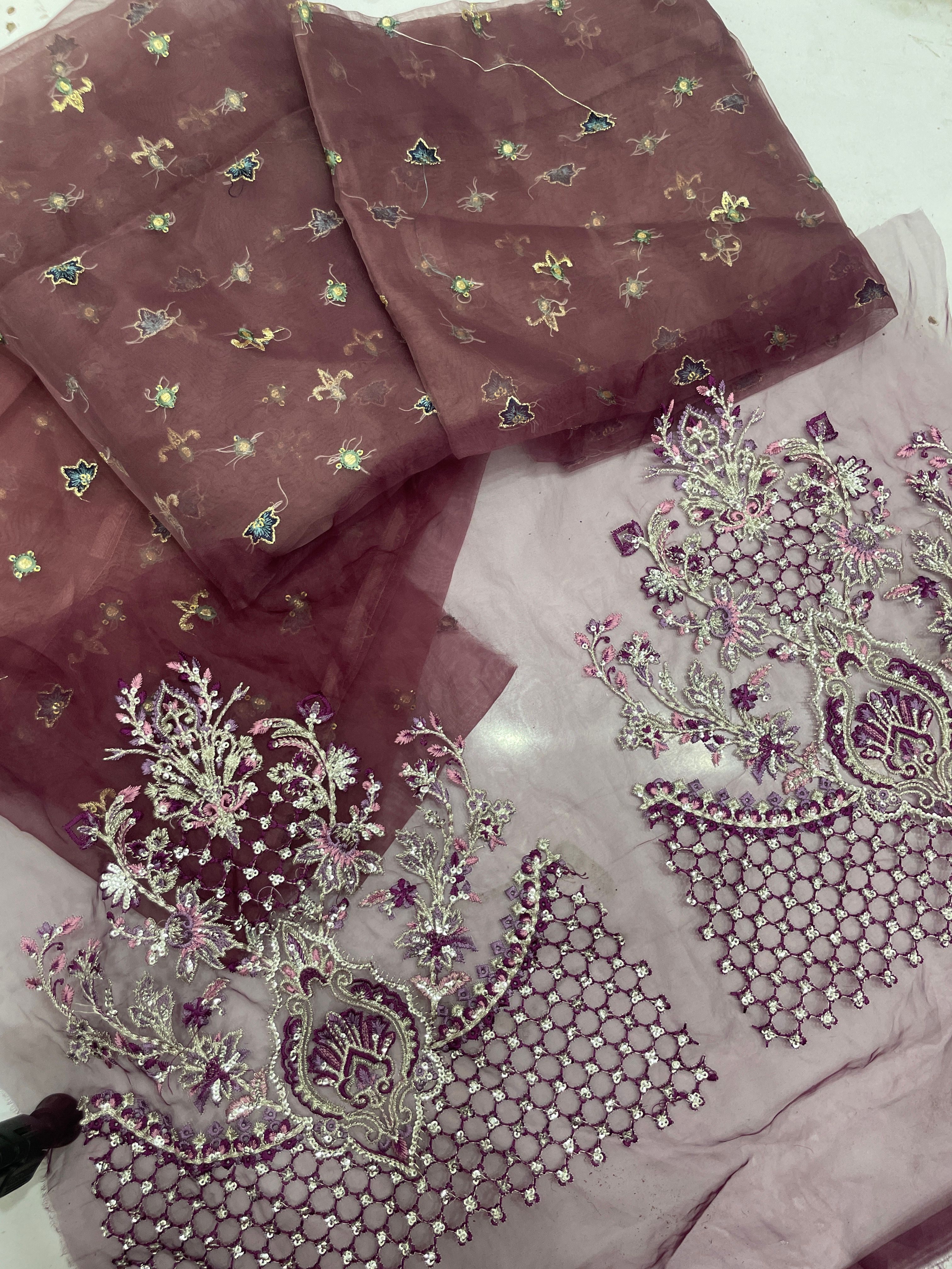 Branded fancy organza complete shirt deal with luxury 2 motives