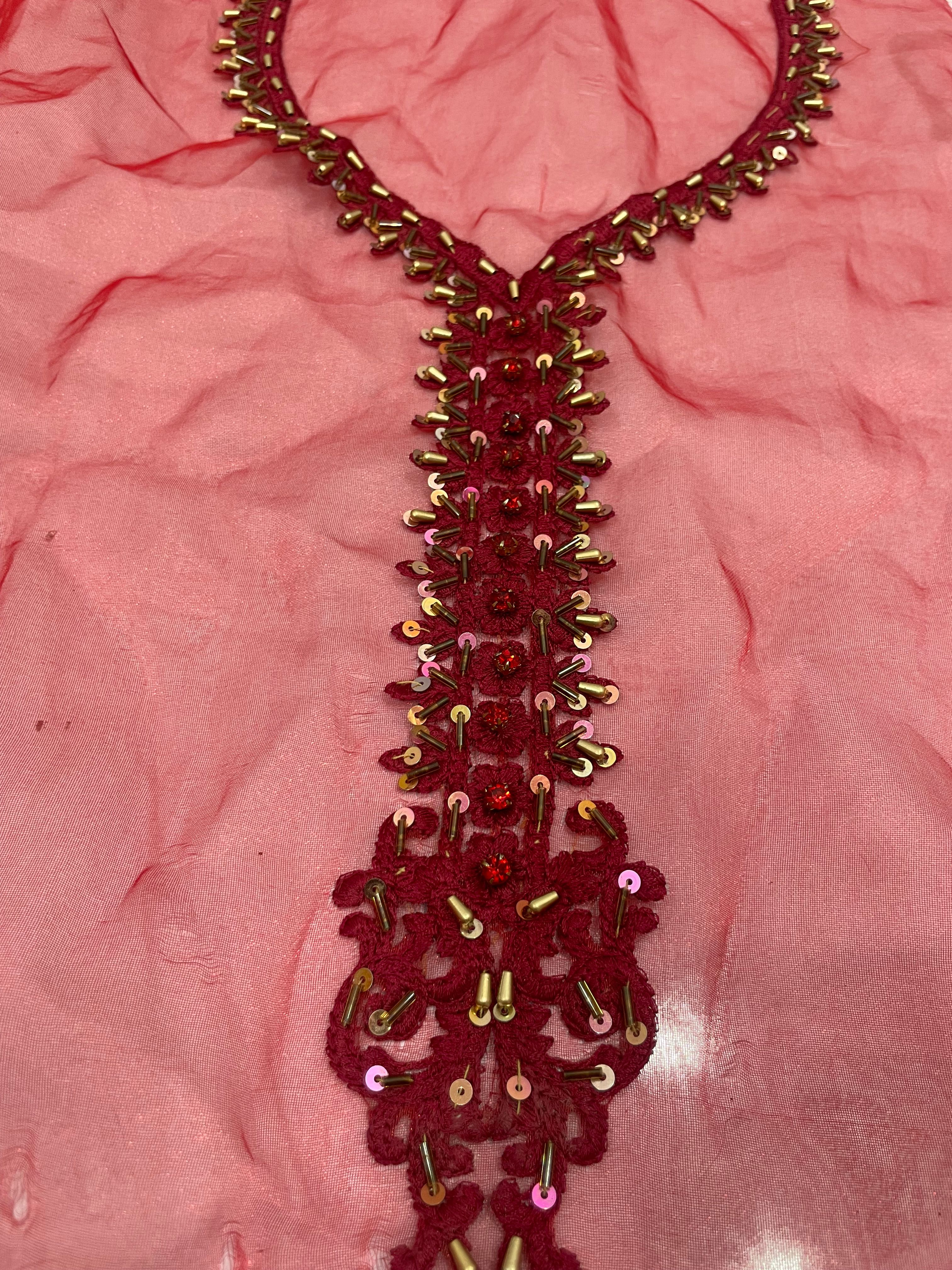 Hand emblished neckline 