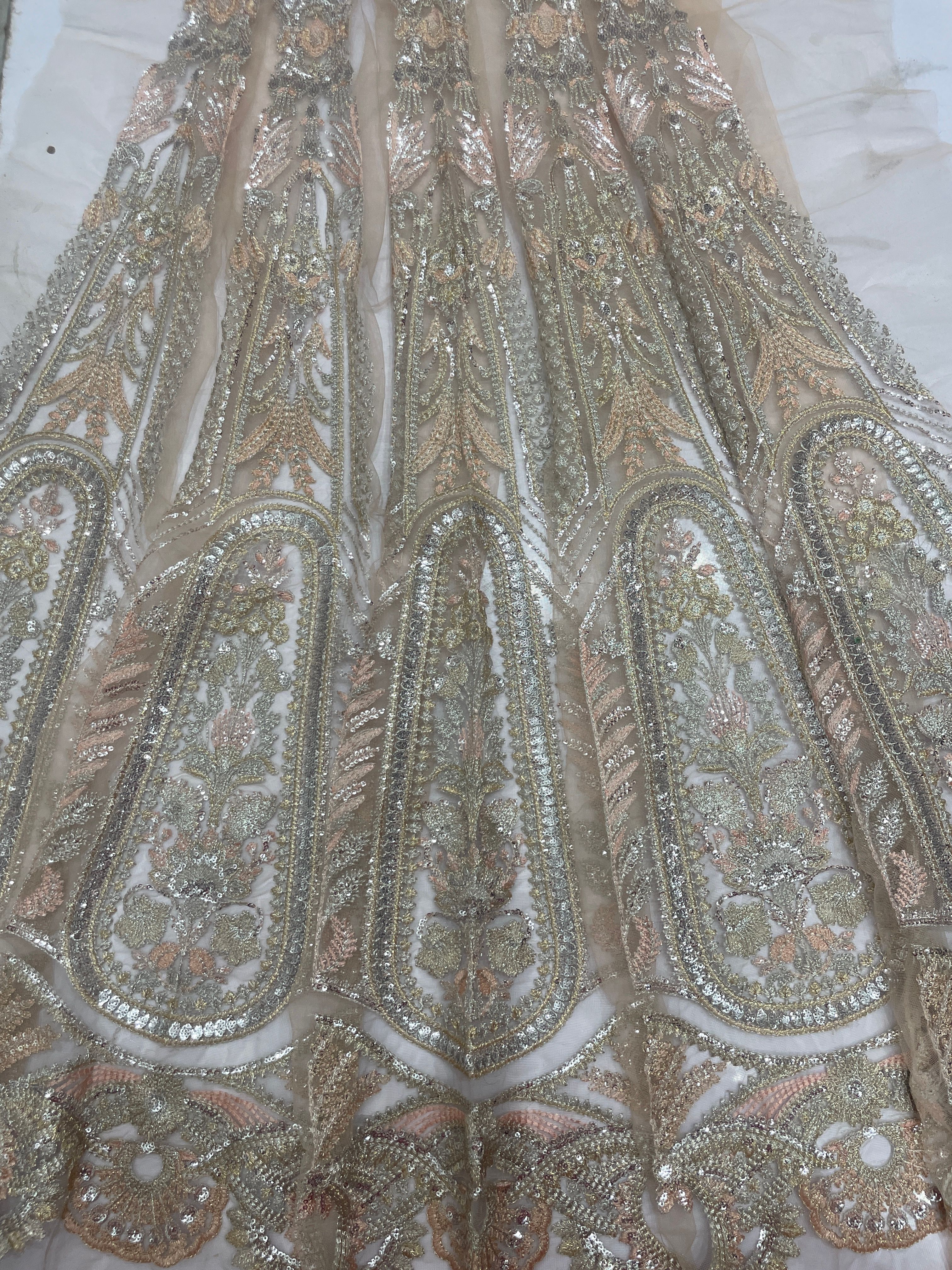 Peach clr Elaan brand  5 kalliya set 