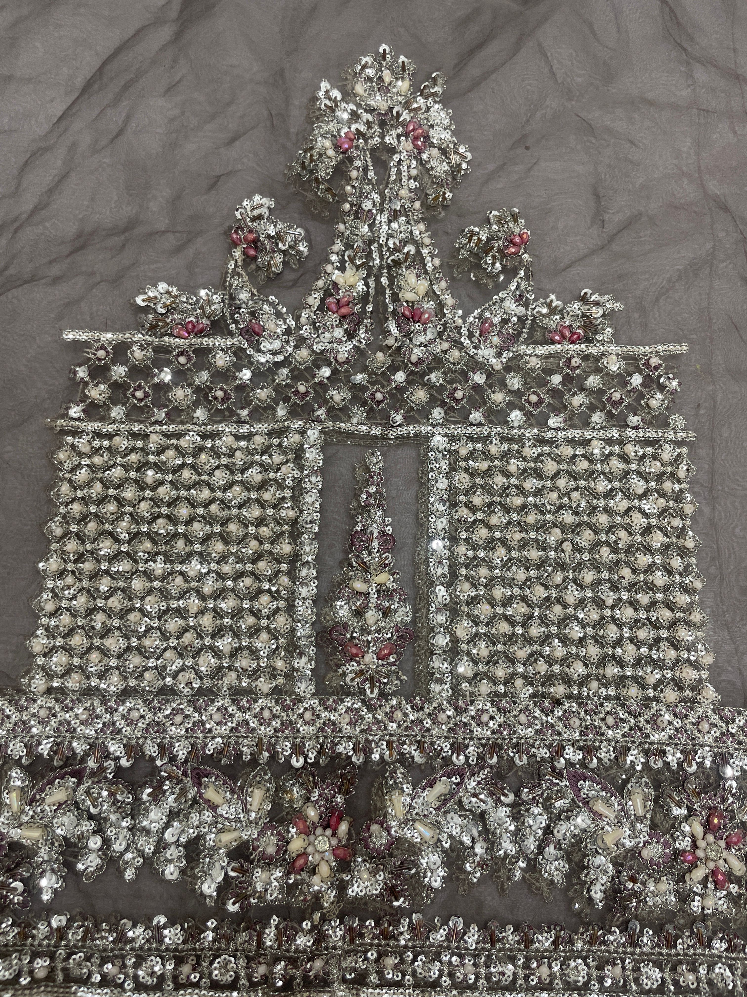 Hussain rehar heavy hand emblished sleeves