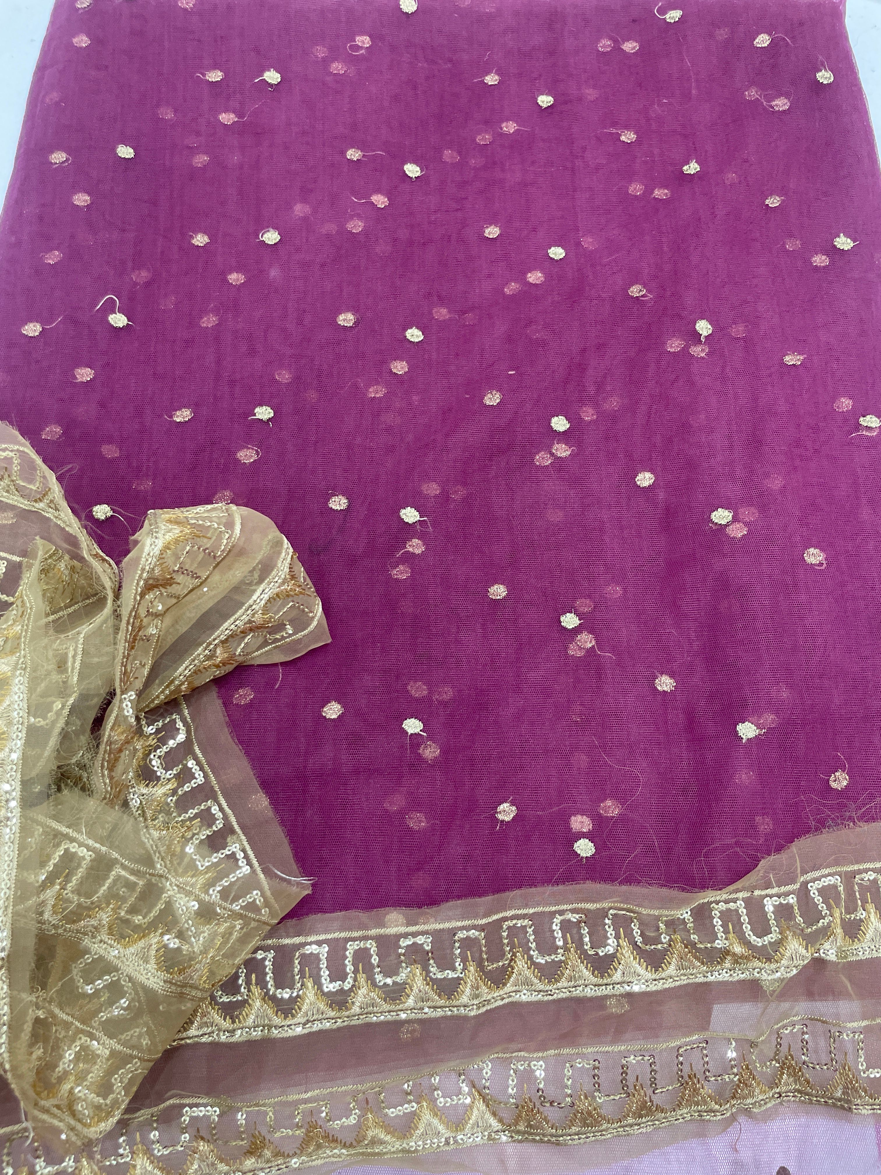 5 yard soft net fabric with 6.5 yard patch best for maxi and lahanga fabric plus patch