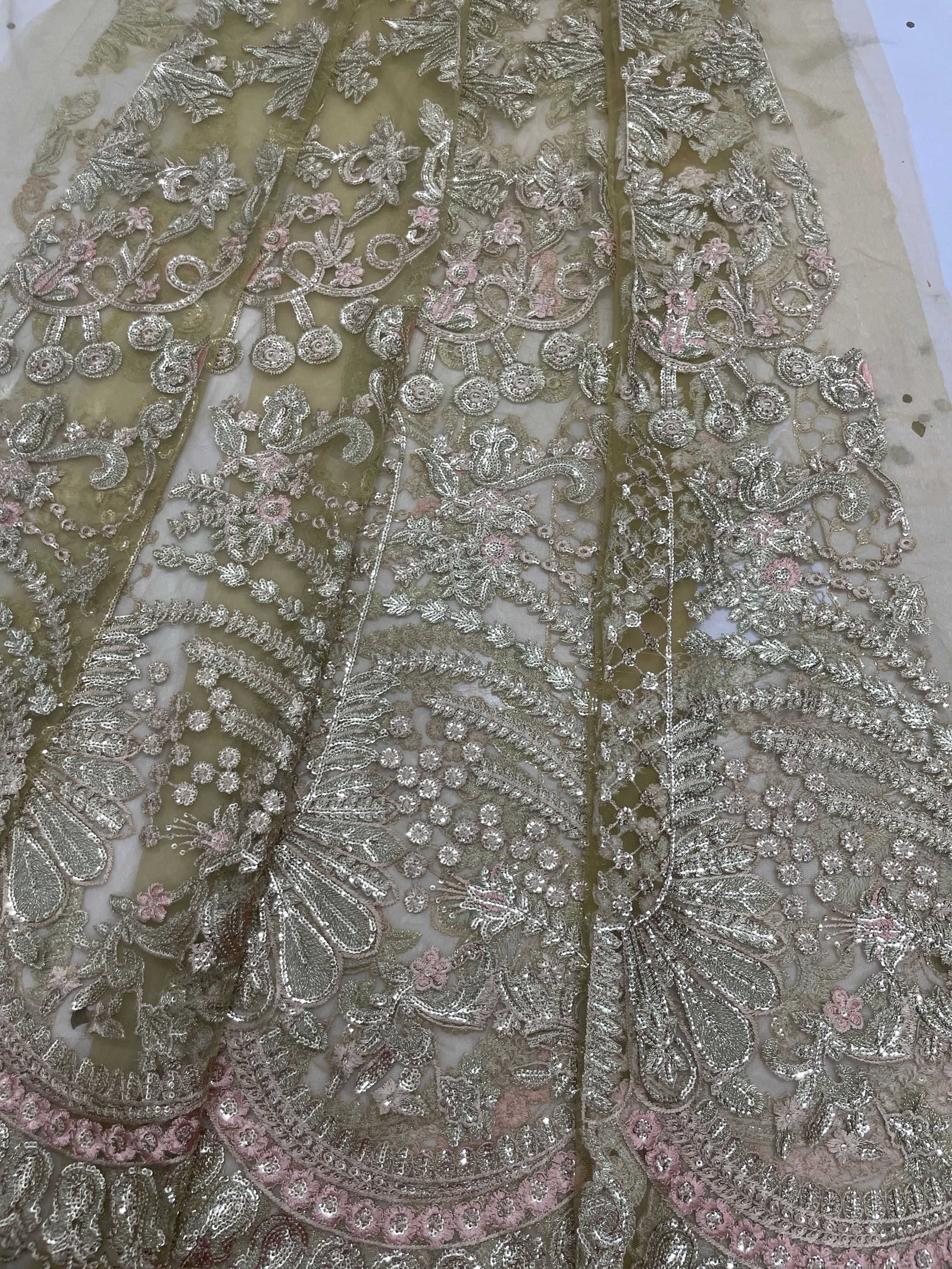 Kanwal malik 7 kalliya set soft net fabric 