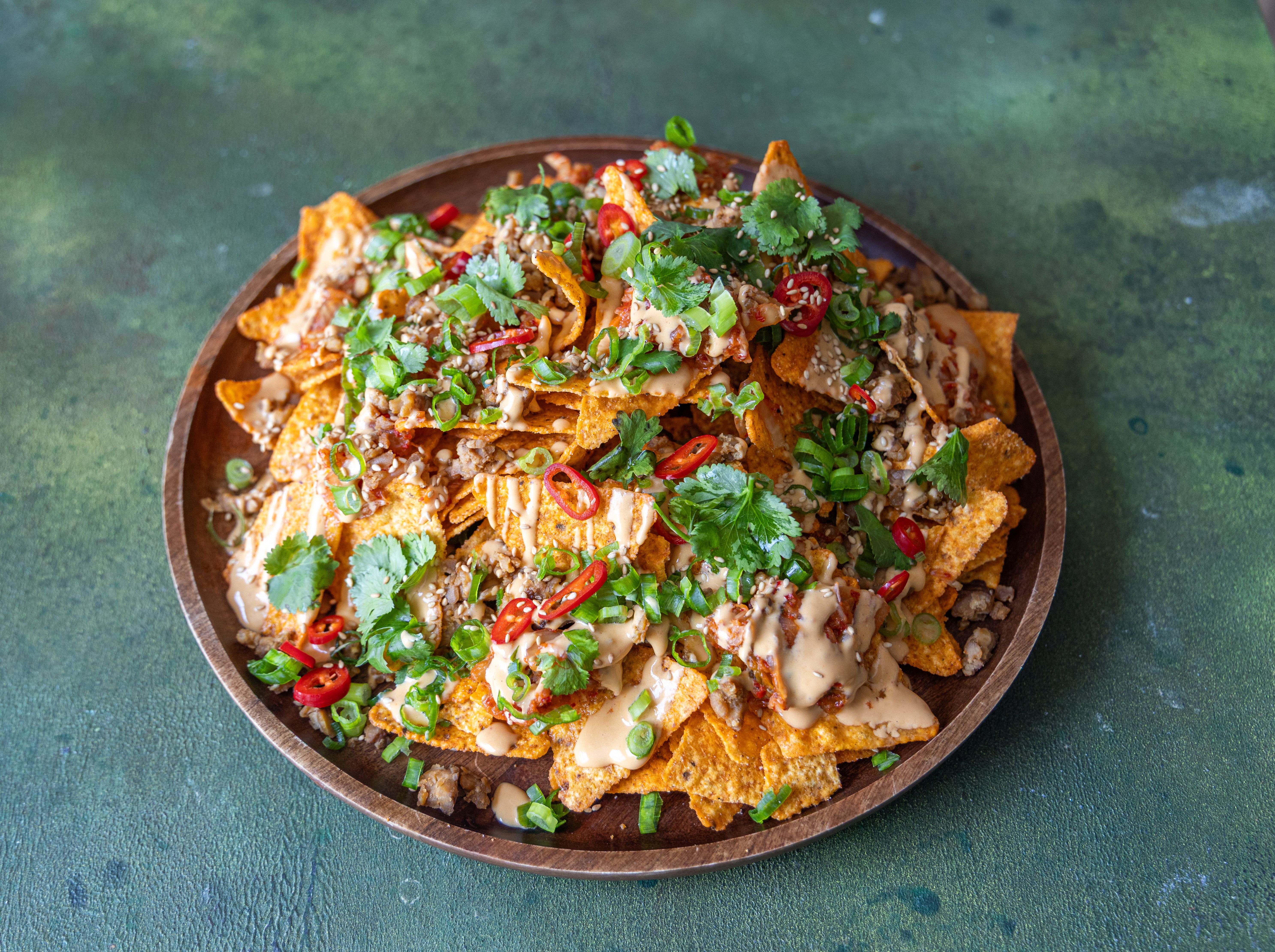 Korean Loaded Nachos with Gochujang Drizzle | BOSH! | BOSH!