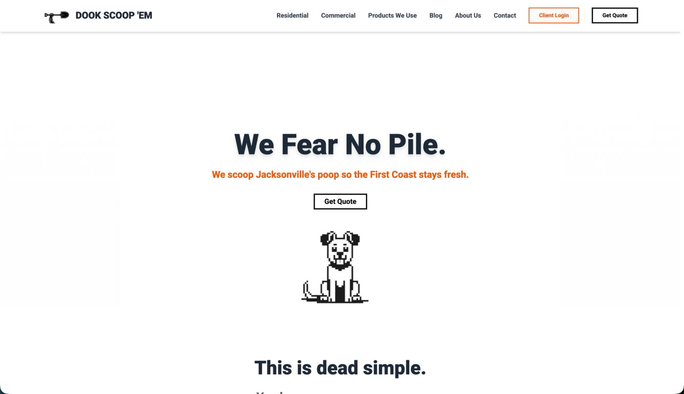 Website Build desktop view
