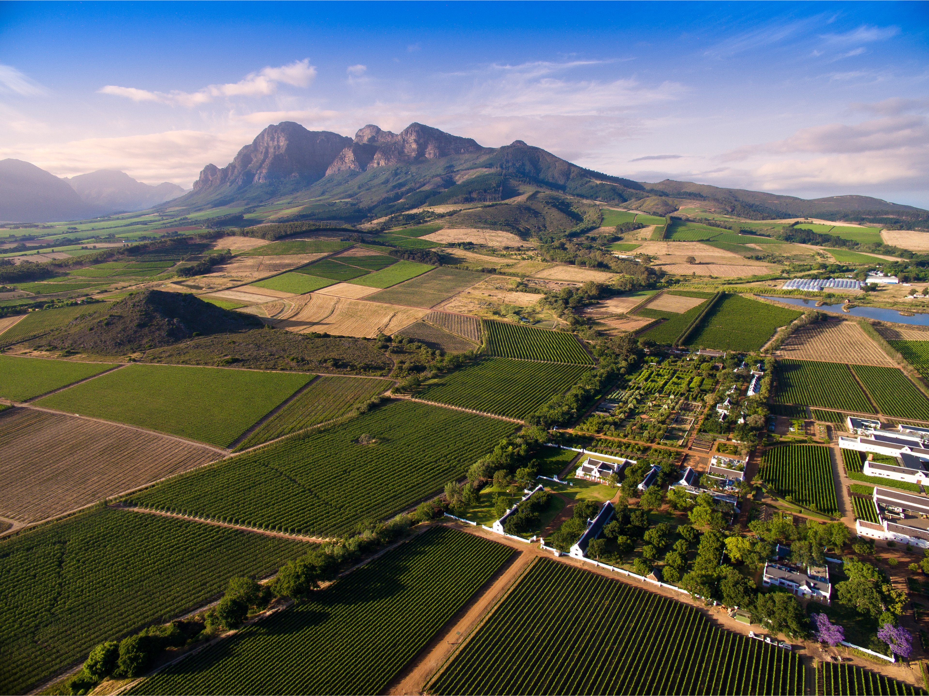 Aerial View of Babylonstoren in the Cape Winelands