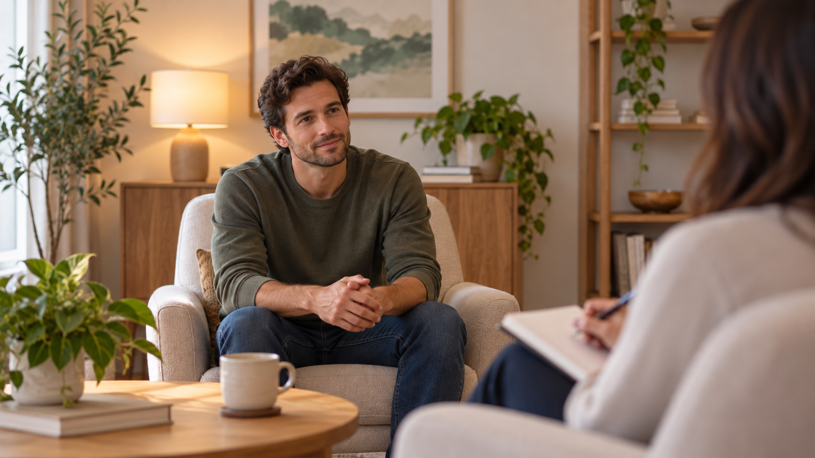 Comfortable therapy setting for individual sessions