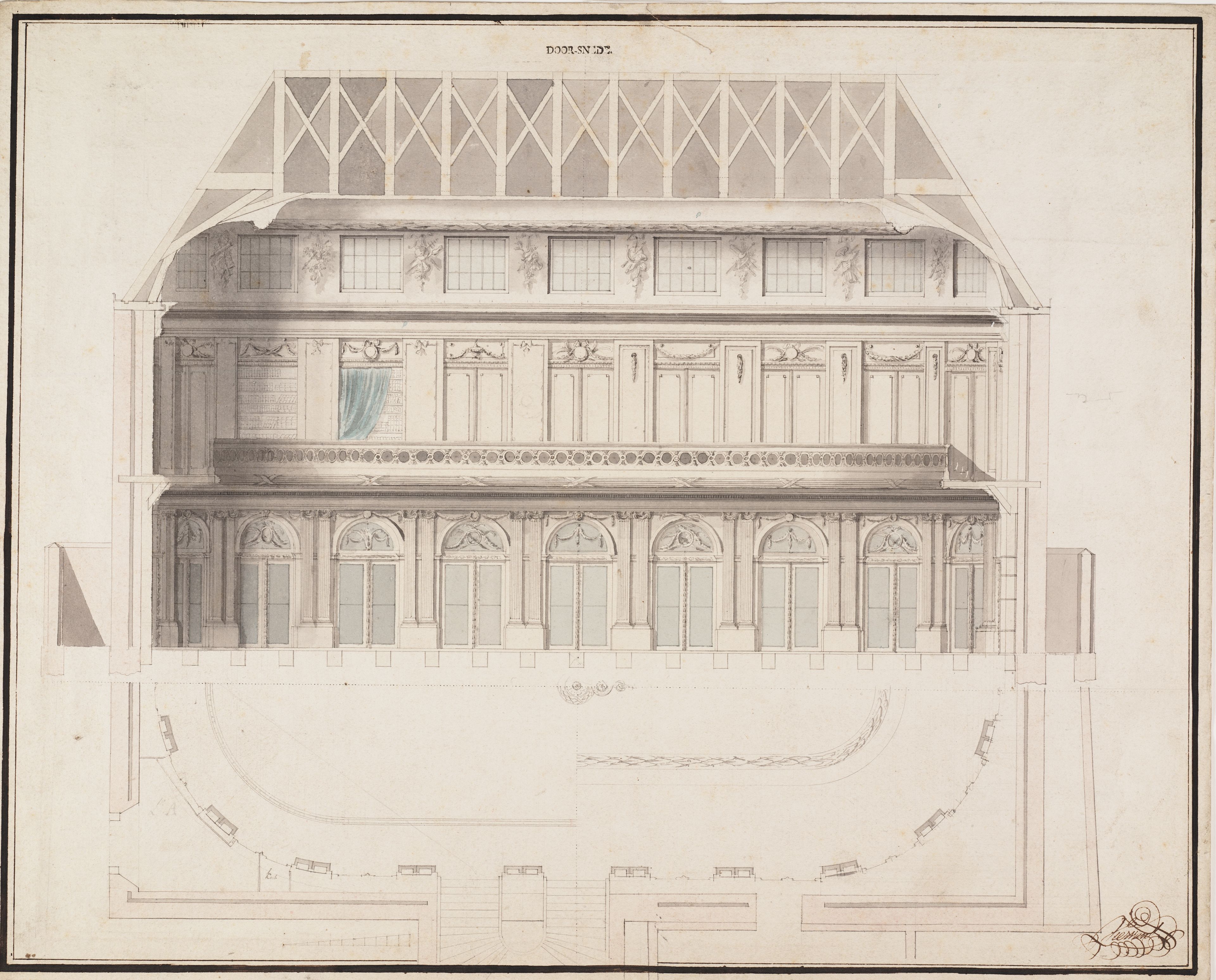 Leendert Viervant, 'Ontwerp voor de Ovale Zaal', 1779-1784.