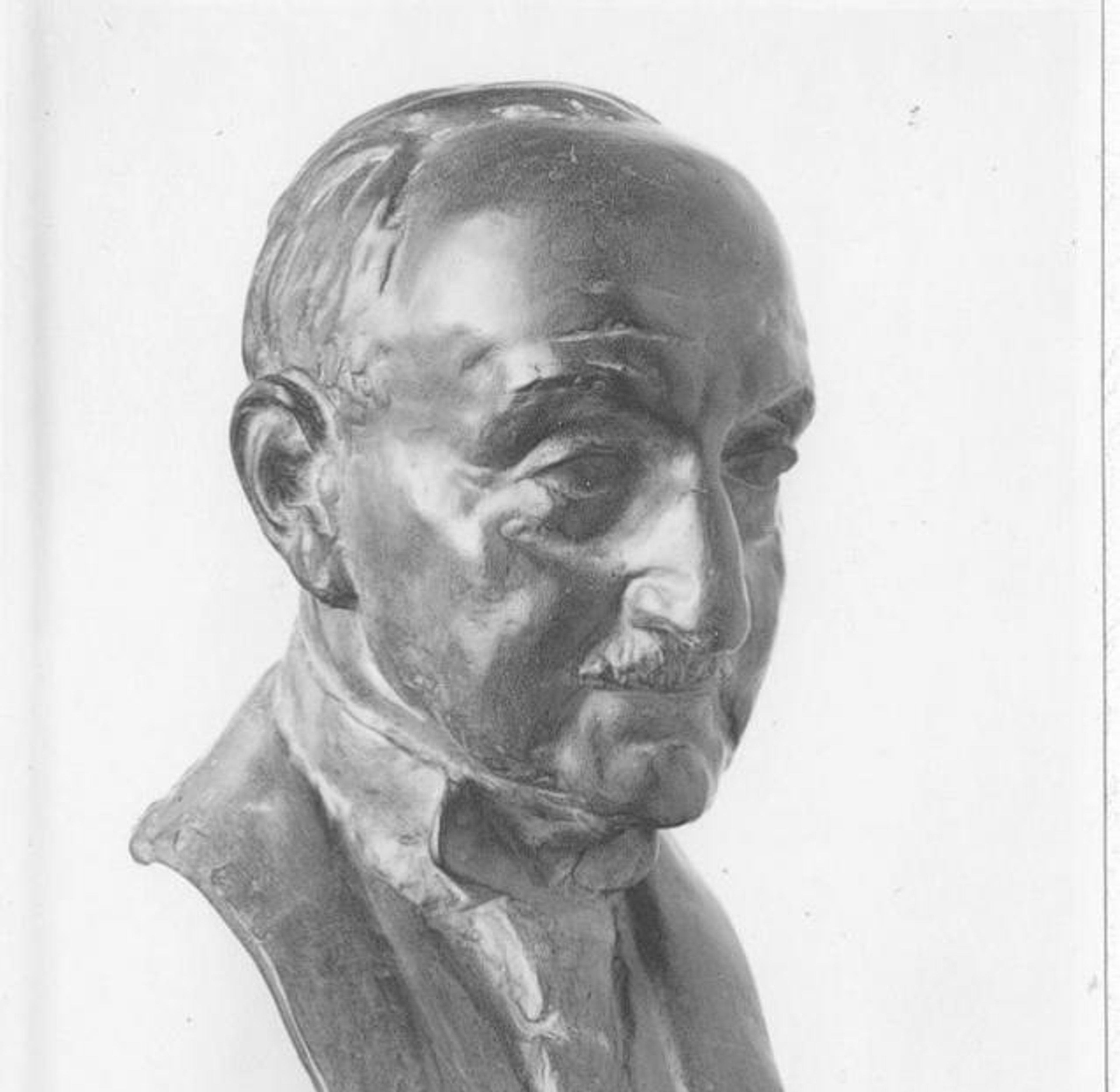 Bronzen borstbeeld van de kastelein is gemaakt door zijn zoon Jan H. van Borssum Buisman (geb. 1919).