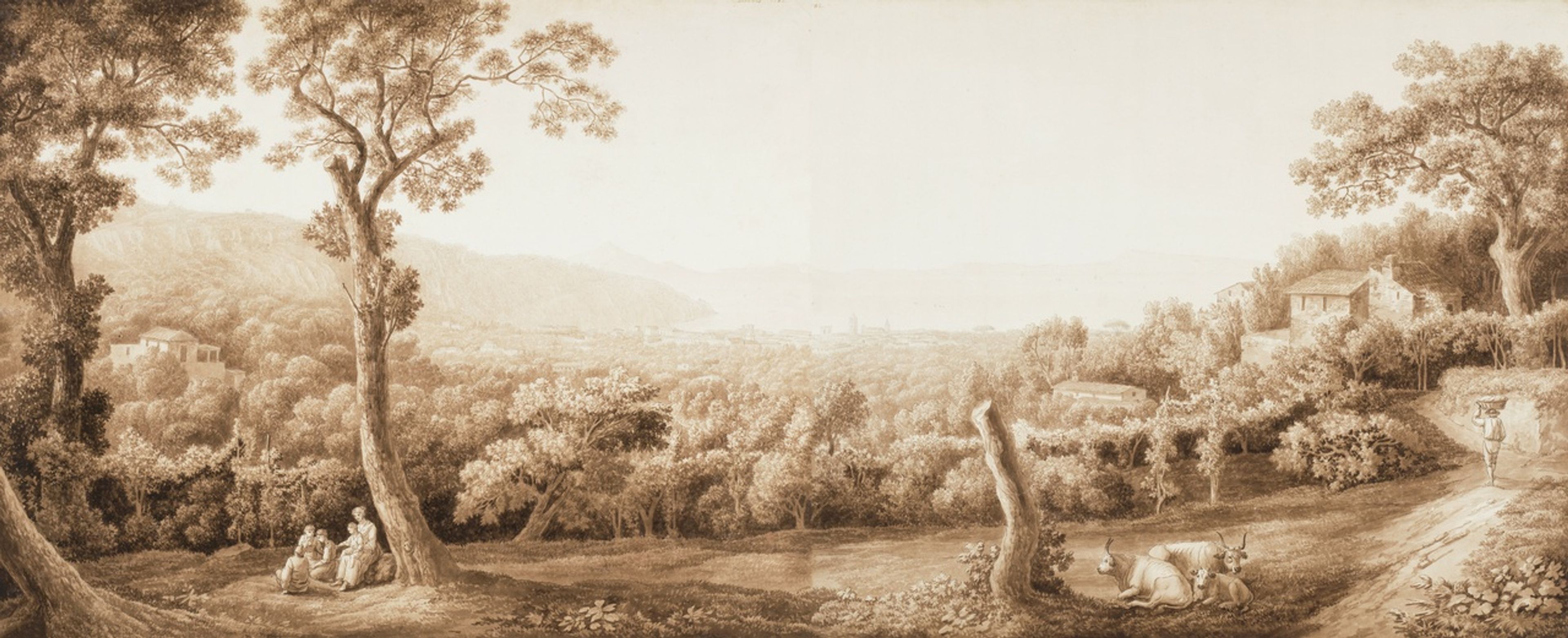Jacob Philipp Hackert (1737-1807), Gezicht op Sorrento, 1782.