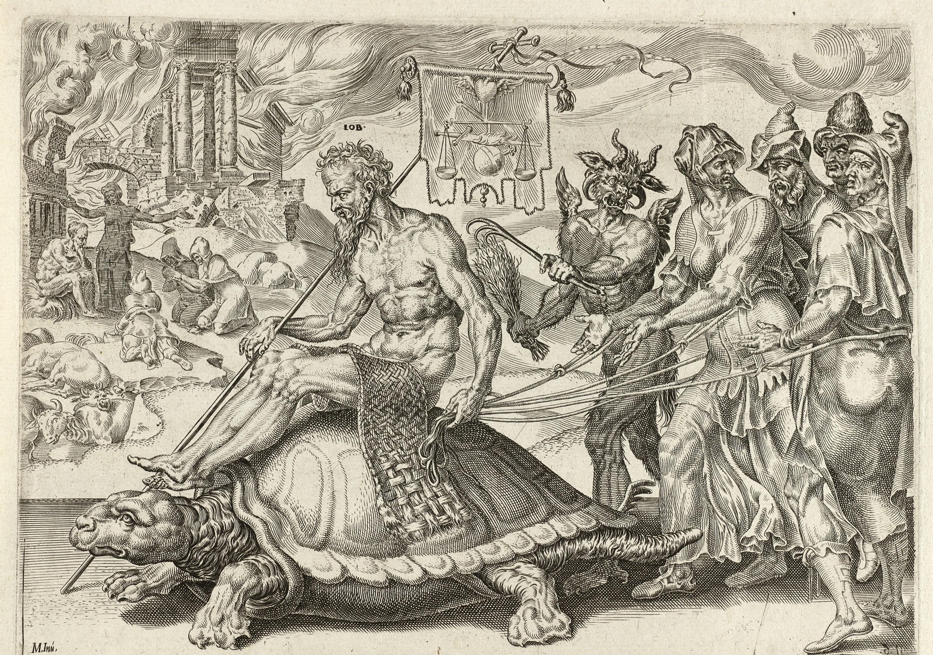 Dirck Volkertsz. Coornhert, naar Maarten van Heemskerck, De triomf van Job, 1559.