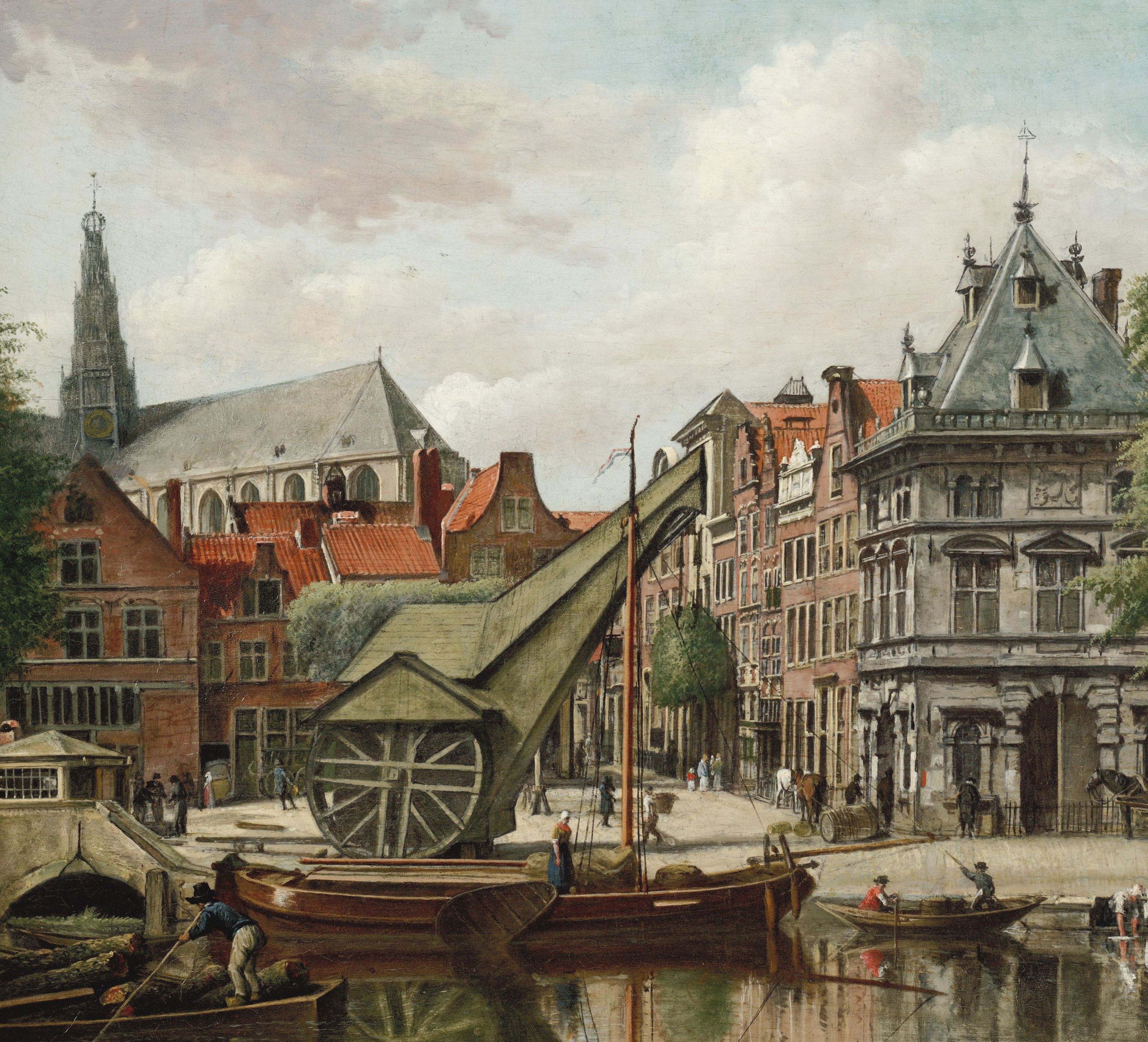 Wybrand Hendriks, ‘De Waag en de kraan bij het Slepershoofd aan het Spaarne te Haarlem’, 1818. 