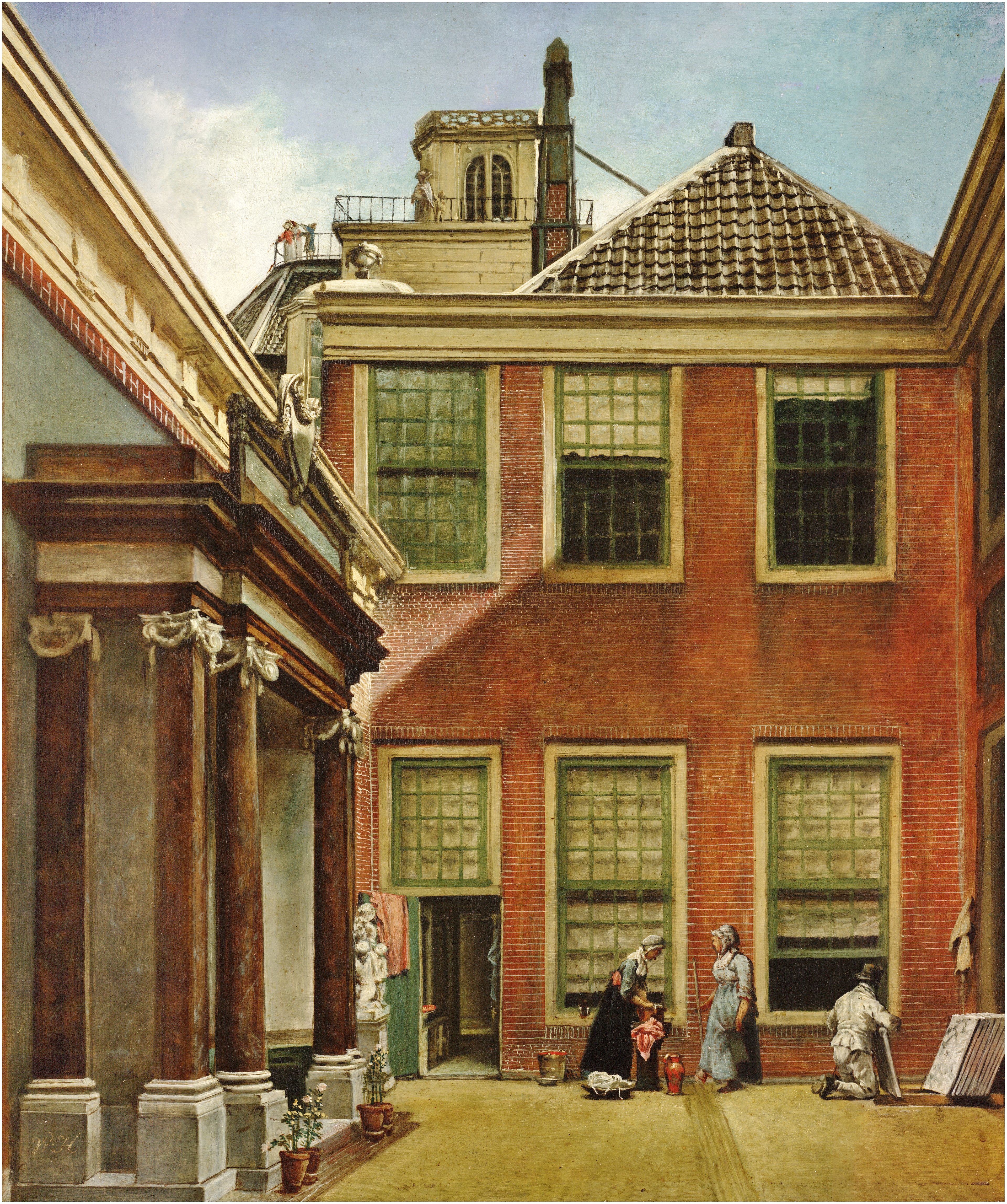 Wybrand Hendriks, 'The courtyard of The Pieter Teyler House', ca. 1800-1820.