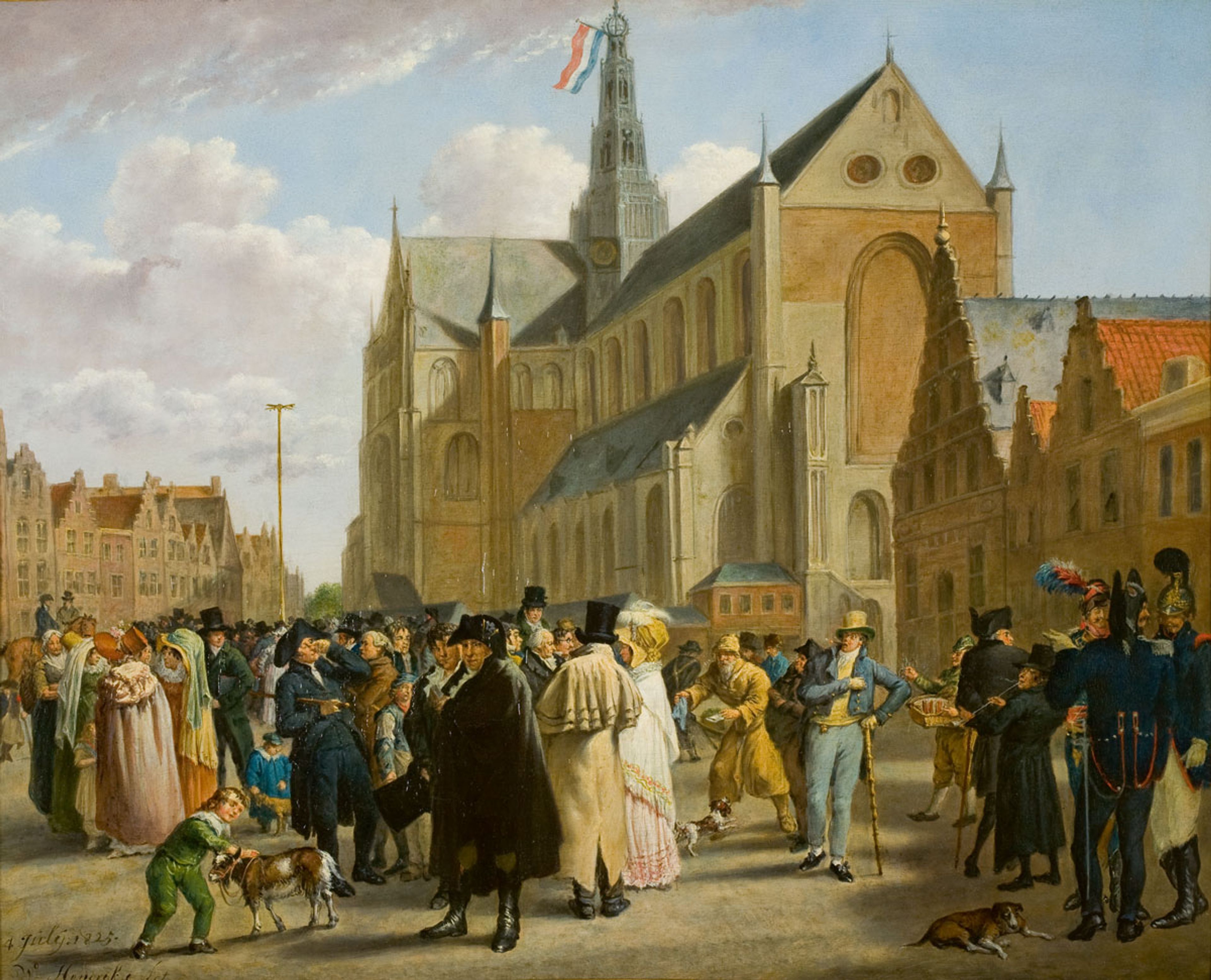 Wybrand Hendriks, Feest op het marktplein in Haarlem, 1825.