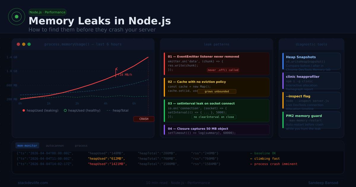 Memory Leaks in Node.js: How to Find Them Before They Crash Your Server