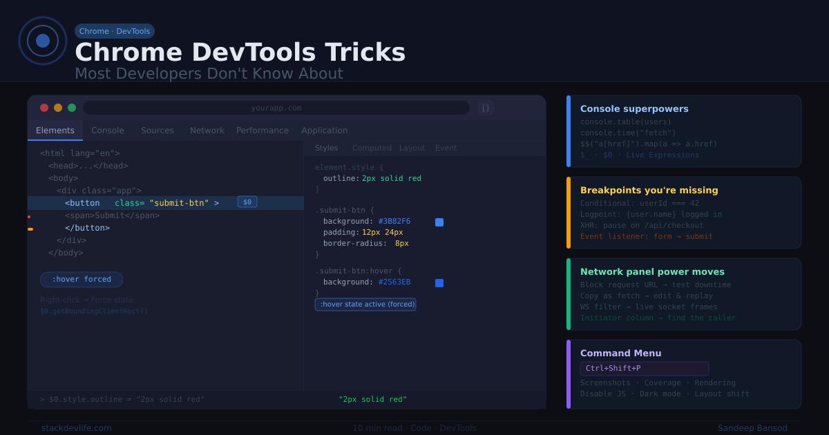 Chrome DevTools Tricks Most Developers Don't Know About