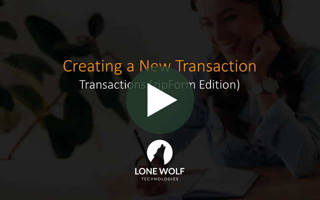 Creating a New Transaction.