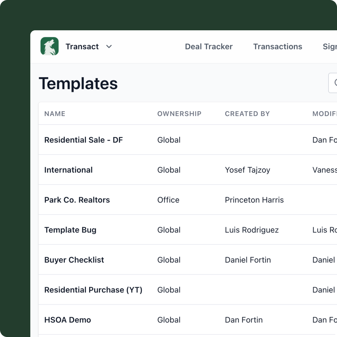 Real estate transaction checklist for agents screenshot of templates