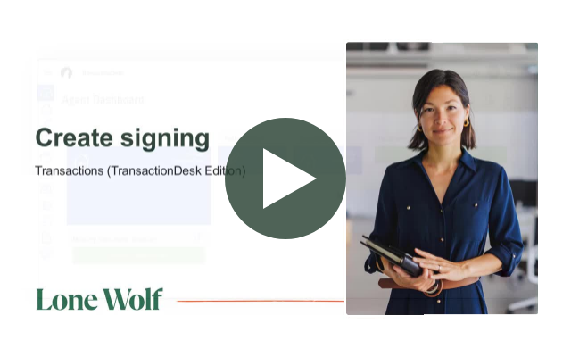 Create a Signing.