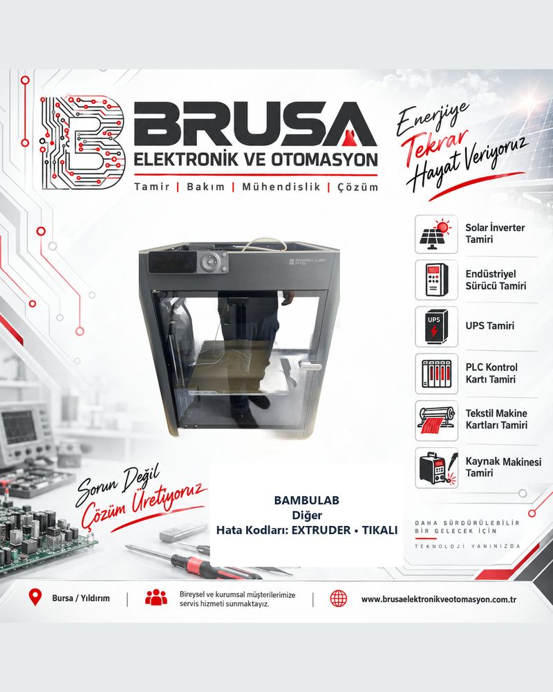 BambuLab P1S EXTRUDER, TIKALI Hataları Tamiri | Bursa - TAMİR SONRASI (TAMAMLANDI)