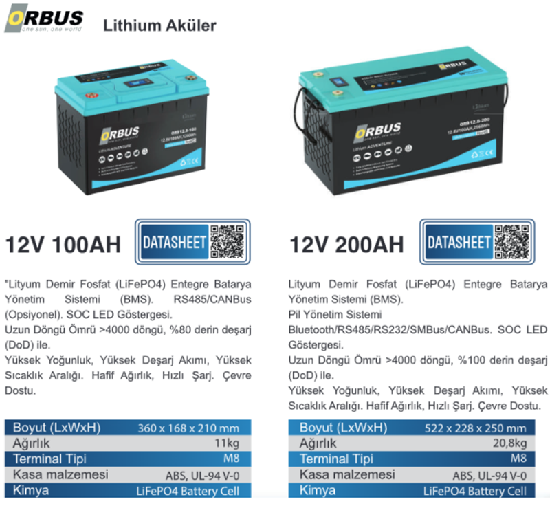 ORBUS Solar Tip Akü Satışı | Güneş Enerjisi Aküleri – Bursa