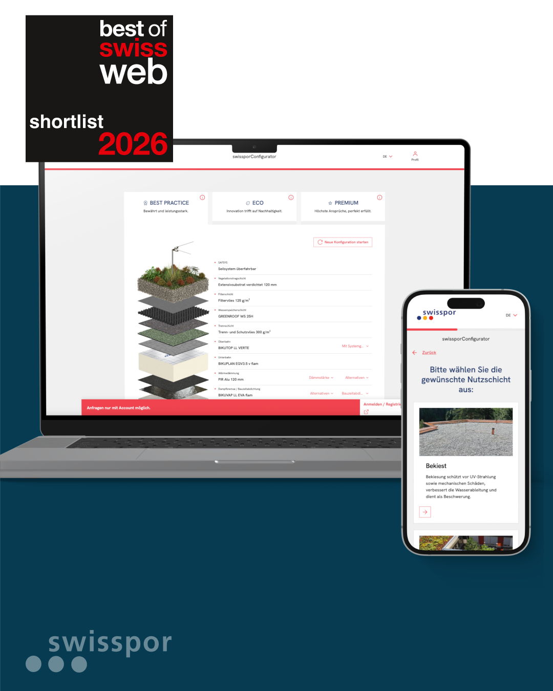 Kundenportal und CPQ für swisspor