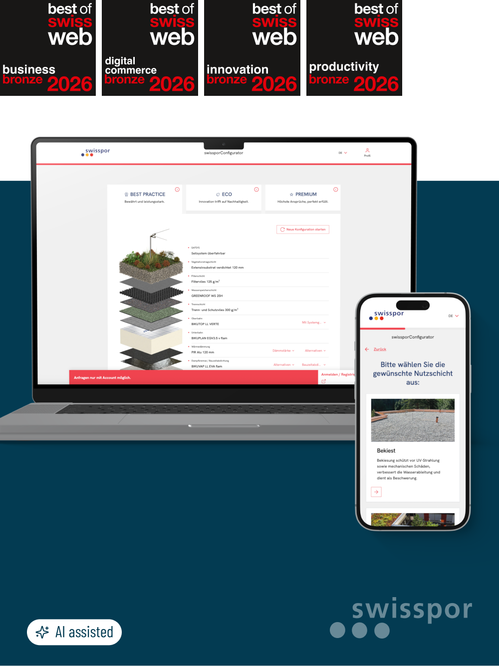 Kundenportal und CPQ für swisspor