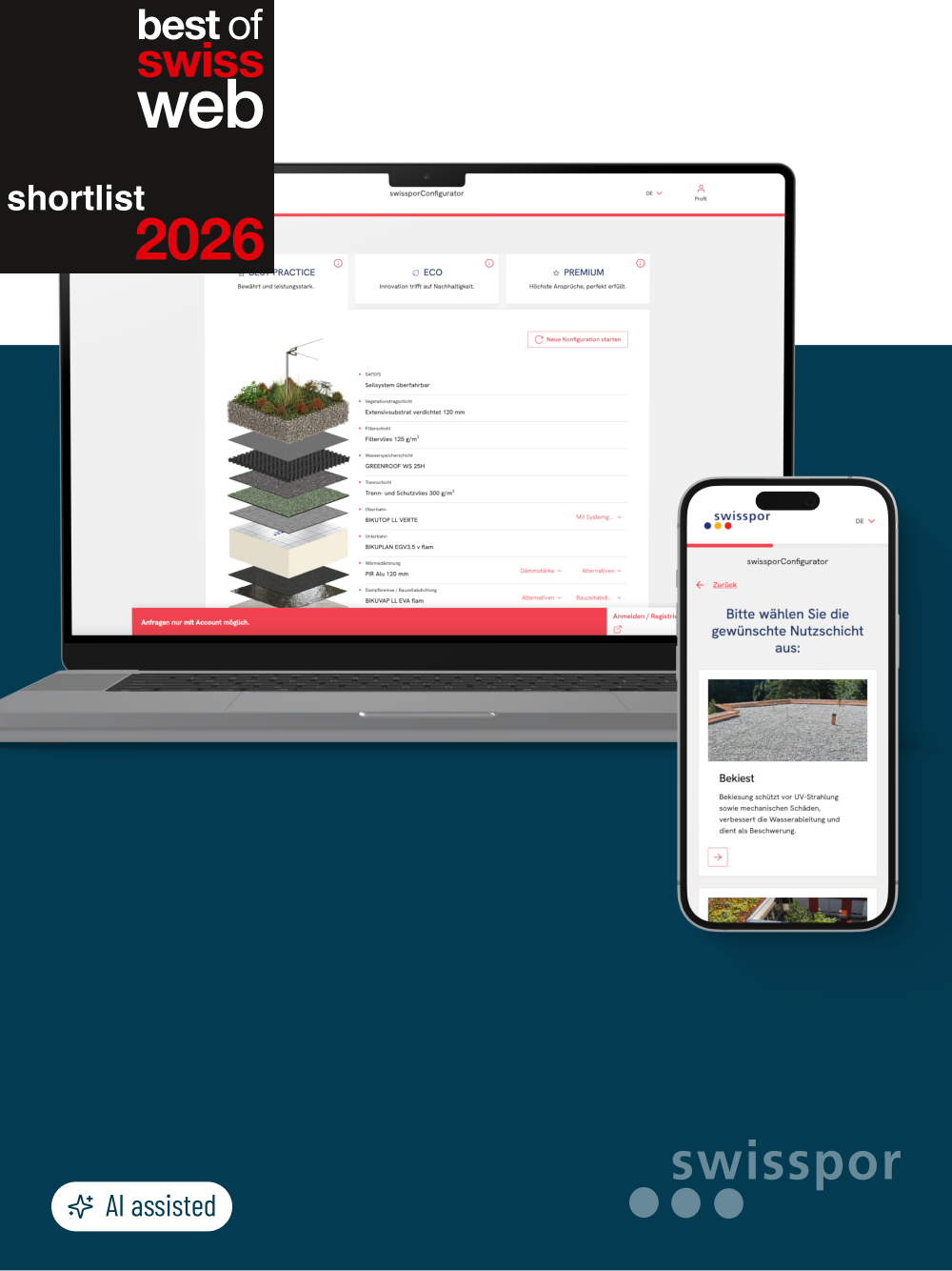 Kundenportal und CPQ für swisspor
