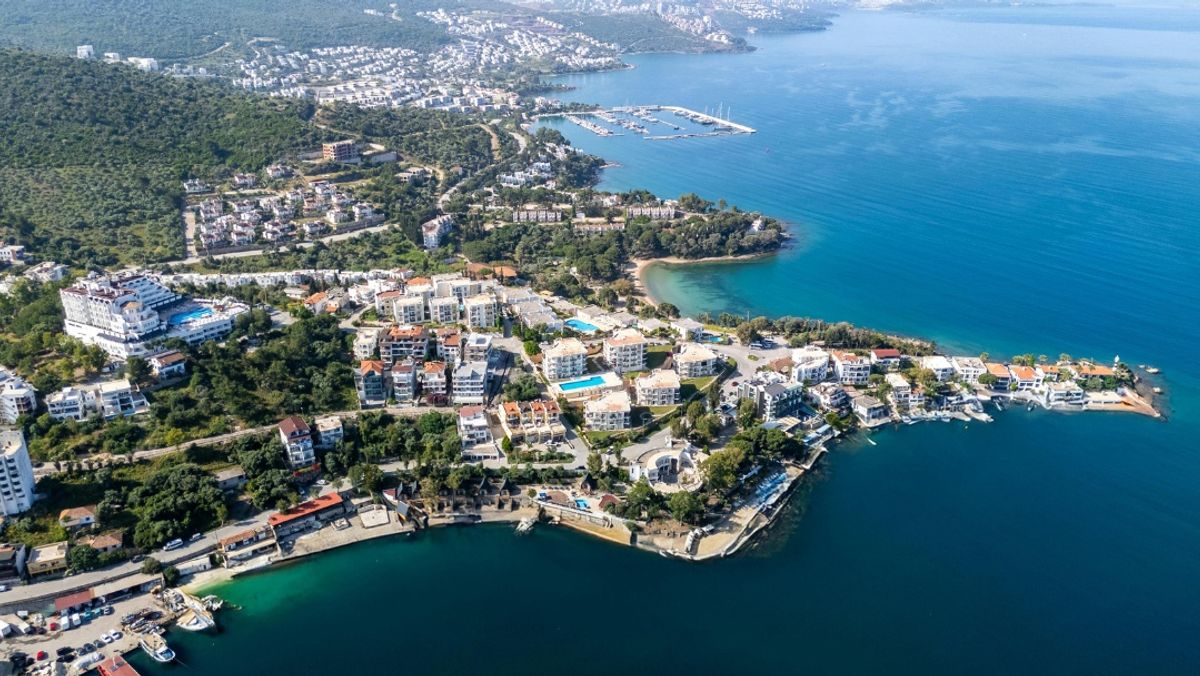 Aerial View of Bodrum Coastline in Türkiye