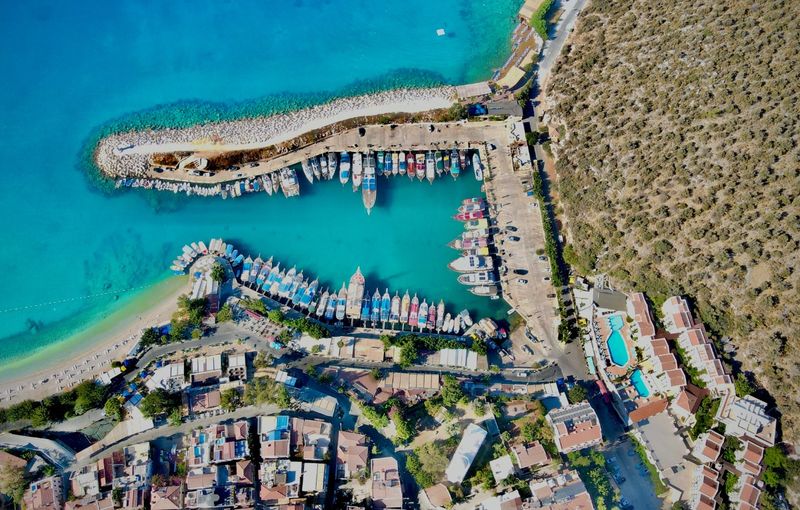Aerial Photography of Kalkan Town in Turkey