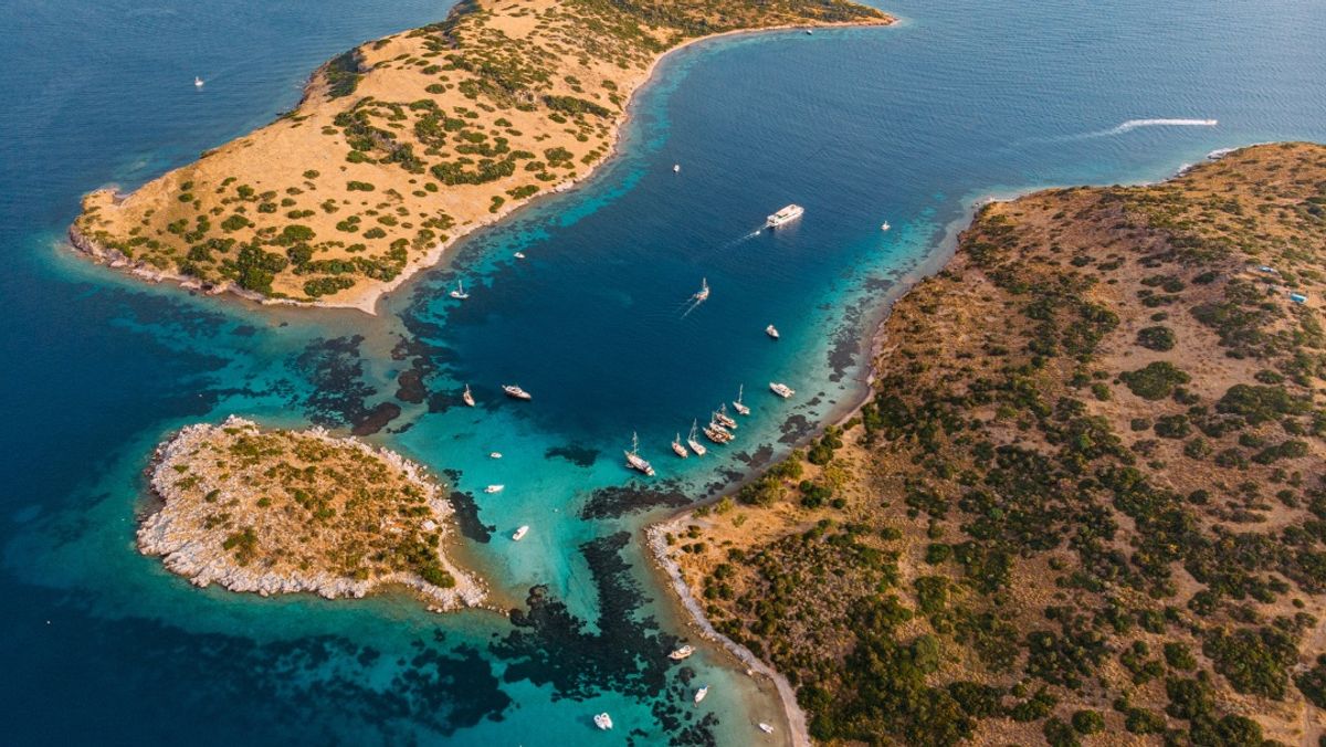 Aerial View Aquarium Bay at Bodrum