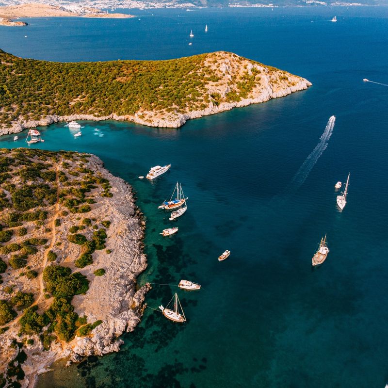 Aerial View Aquarium Bay at Bodrum