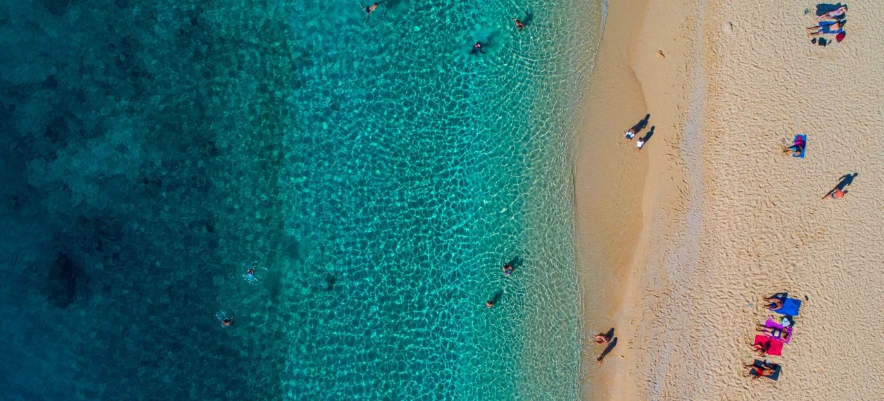 Aerial view of Kaputaş beach Antalya