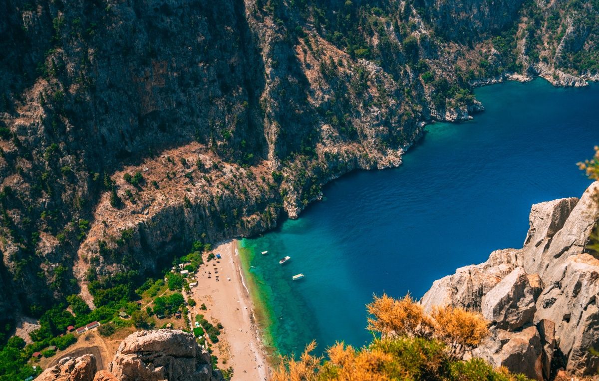 Exotic Beach Seen from Mountain