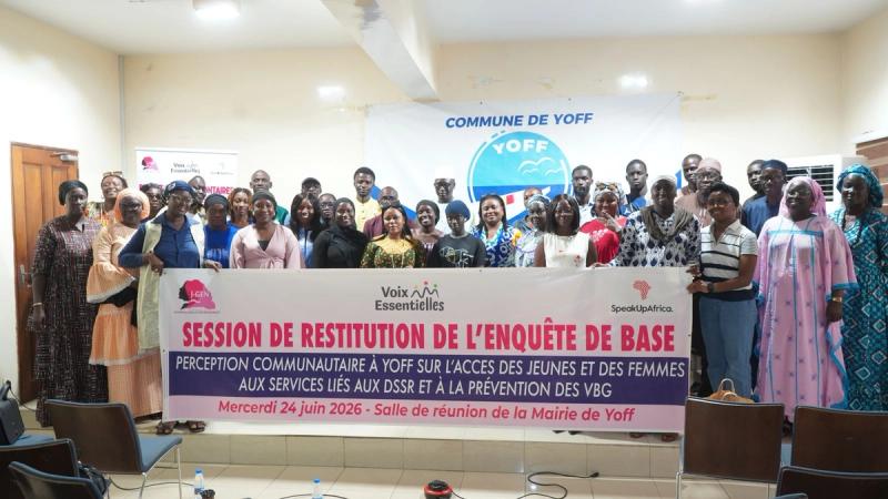Session de restitution de l'enquête de base sur les perceptions communautaires à Yoff, le 24 juin 2026 à la mairie de Yoff