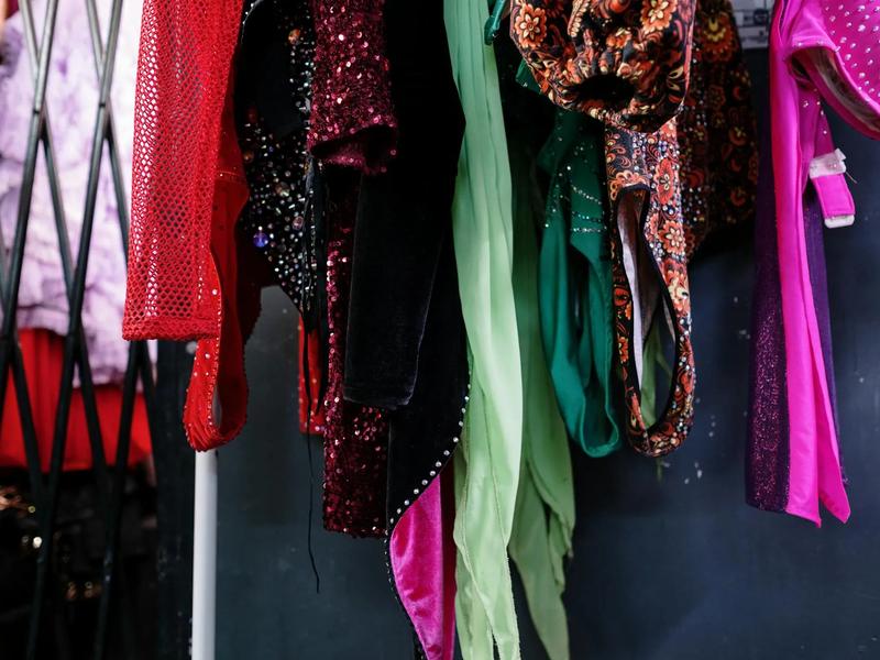 colorful clothing on a rack