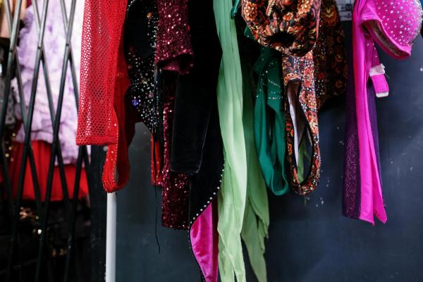 colorful clothing on a rack
