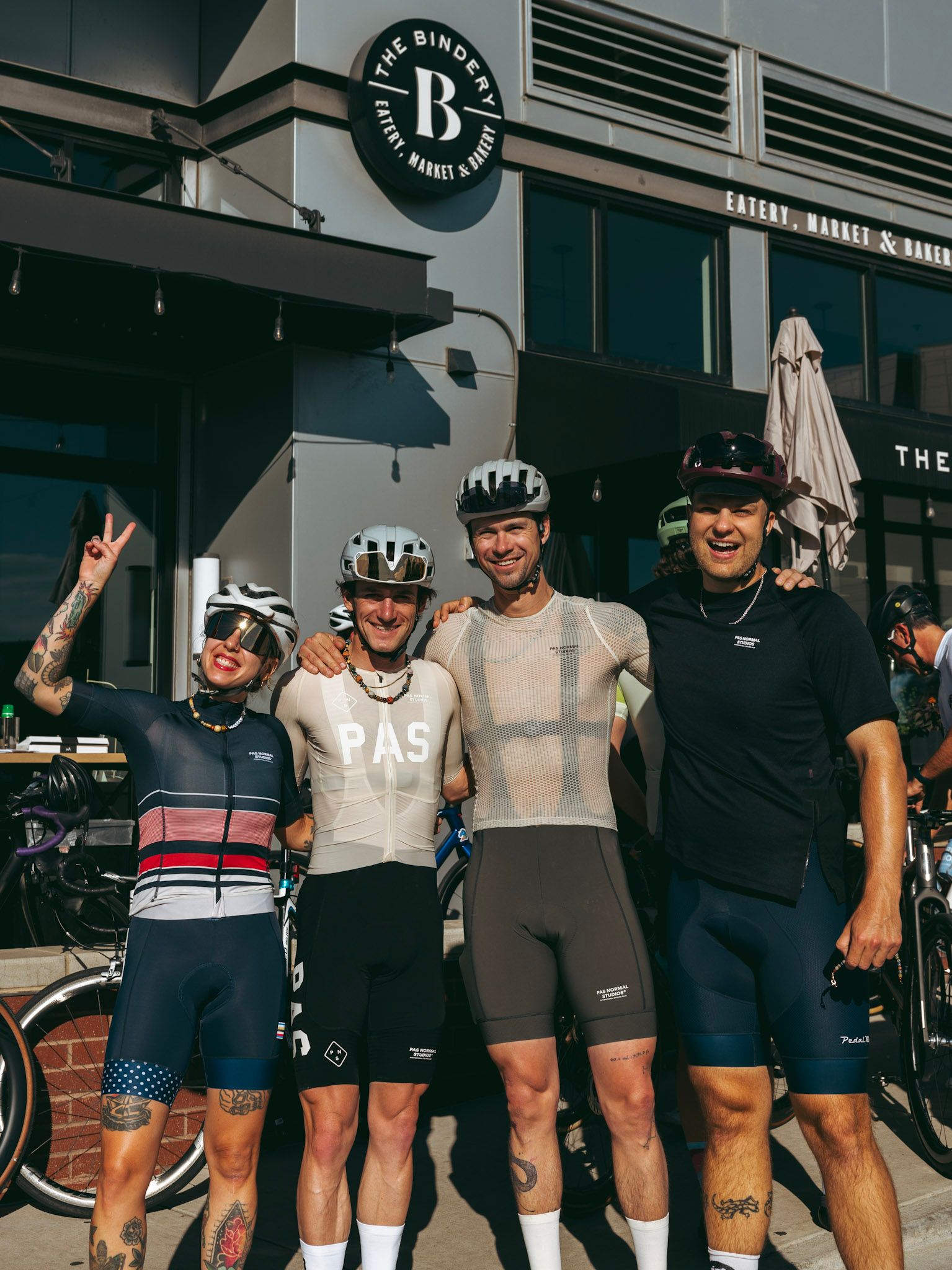 Riders together at a community ride start in Colorado