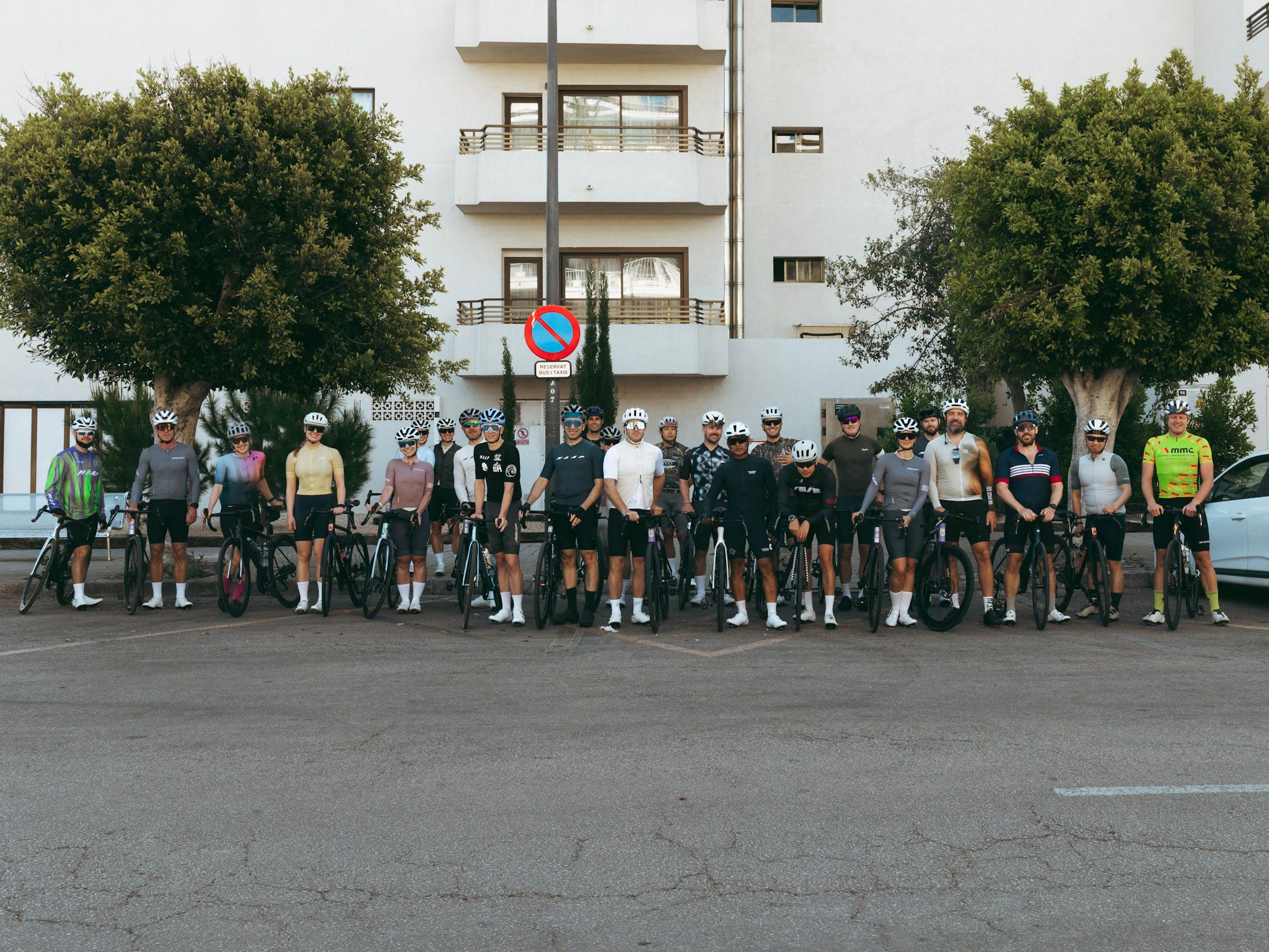 Group of Cyclists before a ride for DVX Mallorca